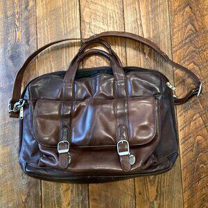 Vintage Samsonite Brown Leather Briefcase Laptop Bag Messenger